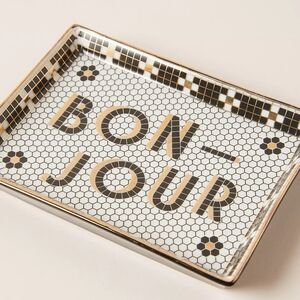 Anthropologie The Bistro Tile Stoneware Tray Bonjour